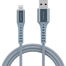 Nisar Store C65 Mfı Lightning To Usb-A 12W Örgülü Hızlı Şarj ve Data Kablosu 2.1m Mavi