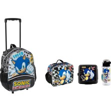 GENC DIJITAL BASKI Sonic Anaokul Çantası ,beslenme Çantası ,beslenme Kabı ve Matara