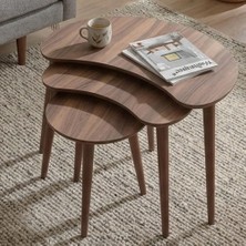 Express Mobilya Hilal Mdf Üçlü Zigon Sehpa Ceviz