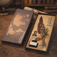 Tbl Dekor Vintage Tüylü Divit Kalem Hediye Seti