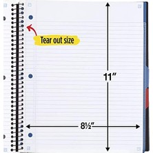 Nisar Store Star Advance Spiral Not Defteri + Eğitim Uygulaması, 3 Tema, Çizgili Kolej Kağıdı, 27,9 x 21,6 Cm, 150 Yaprak, Spiral Korumalı ve Hareketli Ayırma Duvarlı, Siyah, 1 Adet (73132)