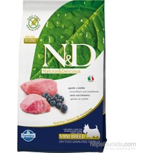 N&D Kuzu Etli Yaban Mersini Tahılsız Yetişkin Mini Irk Köpek Maması 2,5 Kg Besleyici İçerik
