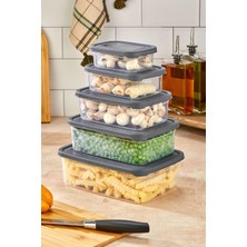 Berry Store 5’li Buzdolabı Saklama Kabı Seti – Sızdırmaz, Gıda Koruyucu, Şeffaf Dikdörtgen Organizer, Istiflenebilir – Buzdolabı/dolap