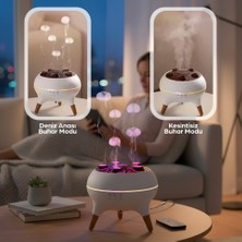 Sunix Ultrasonik Aromaterapi Difüzörü Alev Efektli Ortam Nemlendirici Zamanlayıcılı Kumandalı