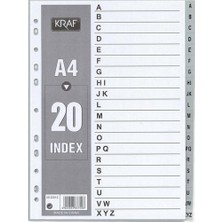Kraf A4 20 Parça Separatör 1004 A-Z Beyaz Renkli Dosya Ölçüleriyle Düzenleyici