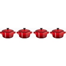 Le Creuset 4’lü Lüks Tasarım Mini Seramik Tencere Seti 250 ml
