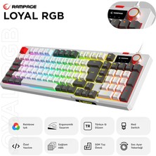 Rampage Loyal Beyaz/gri USB Hot Swap Rgb Red Switch Mekanik Gaming Oyuncu Klavye