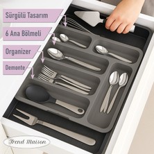 Çift Taraflı Uzayabilen Pratik Çekmece Içi Kaşıklık Organizer Çatal Bıçaklık Düzenleyici Kepçelik