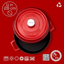 Nisar Store Casserole Çok Fonksiyonlu, 3.40 Litre LVYST28K2R, Kırmızı/siyah