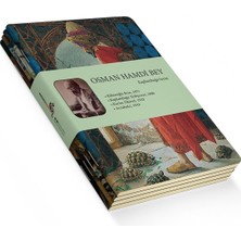 Berry Store Kaplumbağa Serisi - A5, Hamdi Bey 4'lü Defter Seti Iıı, Çizgisiz, Toplam 256 Sayfa, Her Biri 64 Sayfa, Tel Dikiş, Esnek Kapak, Oval Kenar, Tuval Doku, 60 Gram, Sarı Krem Renk