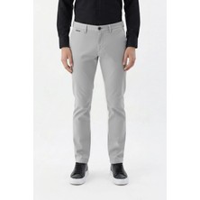 Sabri Özel Giotelli Gri Regular Fit Pamuk Karışımlı Likralı Chino Pantolon