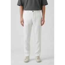 Sabri Özel Giotelli Erkek Mavi Lort Regular Fit Kemerli Standart Boy Dokuma Yan Cepli Pantolon