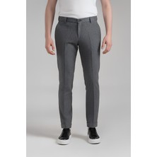 Sabri Özel Giotelli Antrasit Slim Fit Yünlü Duble Paça Dokuma Kumaş Normal Bel Standart Boy Erkek Pantolon