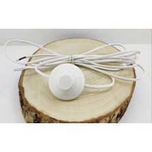 Nisar Store Lambader Beyaz Fiş Baskılı Yerpuar Anahtarlı Kablo 3 Metre