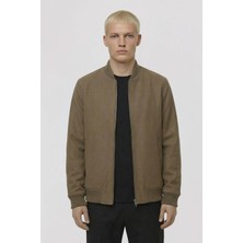 Sabri Özel Giotelli Camel Regular Fit Yünlü Bomber Yaka Kaşe Erkek Mont