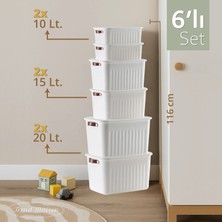 Trend Maison Oyuncak Dolabı  Kapaklı Saklama Kutusu, Çok Amaçlı Düzenleyici, Banyo Mutfak Organizer 6'lı