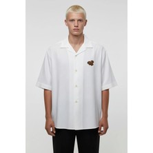 Sabri Özel Giotelli Ekru Tencel Apaş Yaka Erkek Gömlek