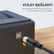 Berry Store USB B Printer Tarayıcı Yazıcı Data Kablosu 5 Metre