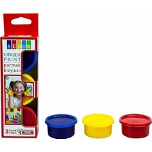Berry Store Sudor Parmak Boyası, 3 Renk Set, Kırmızı-Sarı-Mavi, Çocuklar Için