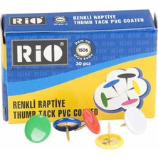 Rio Renkli Raptiye 30 Parça PVC Kaplı Renkli Sarf Malzemeler İçin Pratik Çözüm