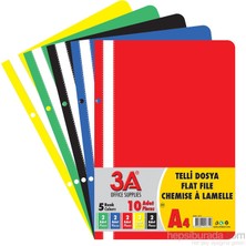 3A Telli Dosya 10'lu Paket (5 Renk x 2 Adet)