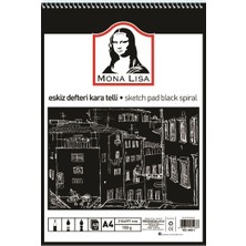 Südor Eskiz Defteri 40 Yaprak Kara Telli A4