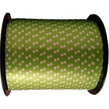 Pandoli Yeşil Beyaz Renk Puantiyeli Plastik Rafya 200 Metre