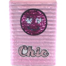Mikro Peluş Pullu Pembe Gülenyüz Defter