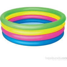 Bestway Renkli Şişme Havuz 157 cm Çapında 46 cm Yükseklikte Bebekler İçin Eğlenceli