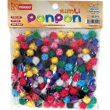 Mikro Simli Ponpon 10 mm PGC-10 Renkli Sanatsal Malzemeler 200 Adet Eğlenceli Tasarımlar için