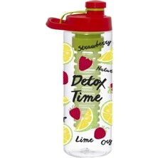 Herevin Çilek Desenli 650 ml Infuserli Detox Suluk Matara  Vidalı Kapak