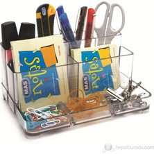 MAS Şeffaf Masa Seti 810 Kalem Makas Ataş Düzenleyici 5 Parça Kullanışlı Ofis Aksesuarı