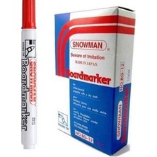 Snowman Tahta Kalemi Kırmızı 12'li Paket Yuvarlak Uçlu Yazı Kalemi 12 Adet