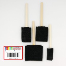 Südor Yassı Sünger 4'lü Set Siyah Renkli Sanatsal Malzemeler İçin Kullanışlı Model