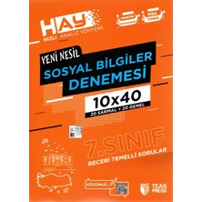 Teas Press Sınav Yayınları 7. Sınıf Yeni Nesil Sosyal Bilgiler Denemesi 40 Adet