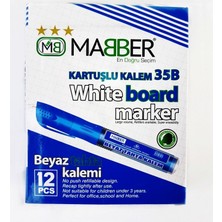 Maber Kartuşlu Beyaz Tahta Kalemi 12'li -Mavi