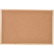 Panda 60x90 cm Lüks Ahşap Çerçeveli Duvar Tipi Mantar Pano Ofis ve Ev Kullanımına Uygun