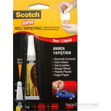 Scotch Süper Hızlı Japon Yapıştırıcı 3 gr Anında Yapıştırıcı Renkli ve Kullanışlı