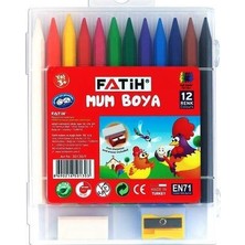 Fatih 12 Renk Uzun Crayon (Mum Boya) Yerli Üretim 12 Parça Renkli Boya Seti