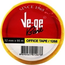 Ve-Ge Vege 12X66 Ekonomik Bant 12 mm x 66 m Sarı Renkli Ofis Bantı Özellikleriyle Dayanıklı