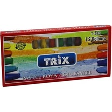 Trix Pastel Boya 12'li Canlı Renkler ile Yumuşak Kullanım 12 Renkli Pastel Boya Seti