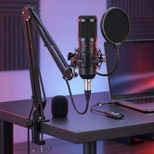 Lastvoice BM800BT Black Kondanser Mikrofon Stand Filtre Ses Kartı (PC ve Telefonda Çalışır)