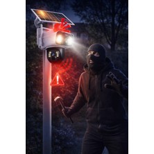 O-kam 3915 4G 6MP Dual Lens Güneş Panelli Solar Sirenli Güvenlik Kamerası