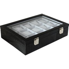 Stand Market  Saat Kutusu 15'li Rugan Siyah İçi Beyaz