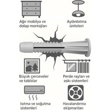 Berry Store Tuğla Boşluk Dübeli, Plastik, Tuğla, Gaz, Duvarlar Için Güçlü Tutuş, Kolay Montaj, Vida Uyumu (10 Mm, Adet, 50)