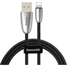 Berry Store Torch Serisi Alüminyum Alaşım Örgü Tasarım 1.5A 2 Metre Lightning ile Uyumlu Data ve Şarj Kablosu Siyah