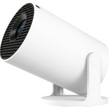 Nisar Store HY300PRO+ 14 Projektör, 720P Çözünürlük, 170 Ansı Lümen, Wi-Fi 6, Bluetooth 5.4, 4K Destekli, Otomatik Düzeltme, 30-130 Inç Görüntü, Beyaz