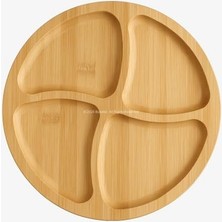 Nisar Store Bambu Sunum Tabağı Çerezlik Doğal Ahşap Şık ve Dayanıklı Sunumluk (Dörtlü Yuvarlak)