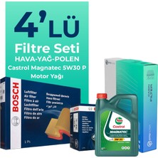 BOSCH Peugeot 2008 1.5 Dizel Filtre Bakım Seti Castrol Motor Yağlı (2019-2024) 4 Lü