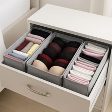 Nisar Store 4 Adet Tek Boy Katlanabilir Çekmece Organizer Seti | Dolap Içi Saklama Kutusu | Iç Giyim, Çorap ve Aksesuar Düzenleyici | Telli Dik Duruş Sağlayan Kumaş Dolap Düzenleyici 30X15X12.5CM